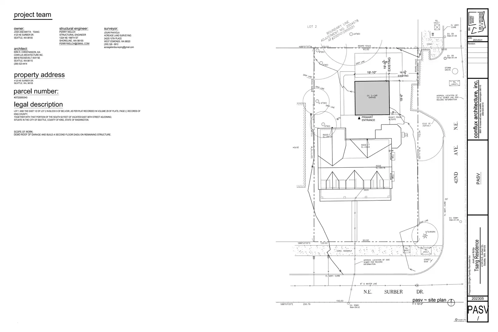 Site plan for 4120 NE Surber Dr