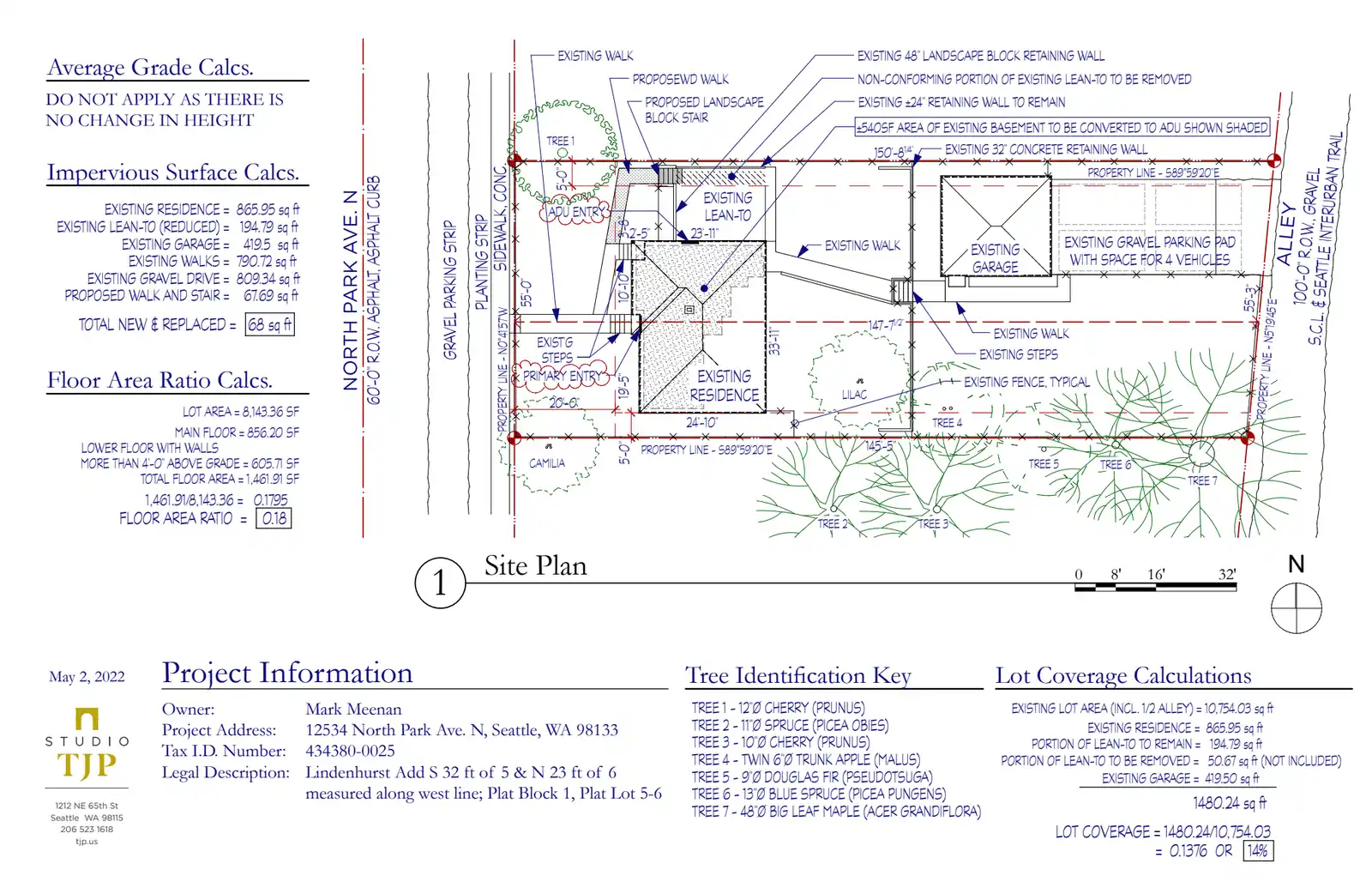 Site plan for 12534 North Park Ave N