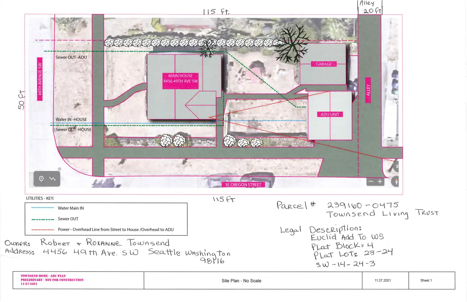Site plan for 4848 SW Oregon St