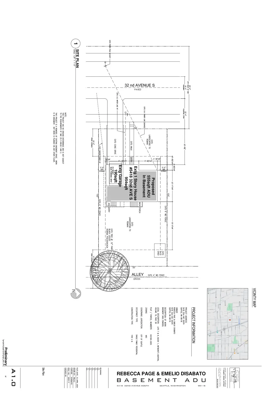 Site plan for 5418 32nd Ave S