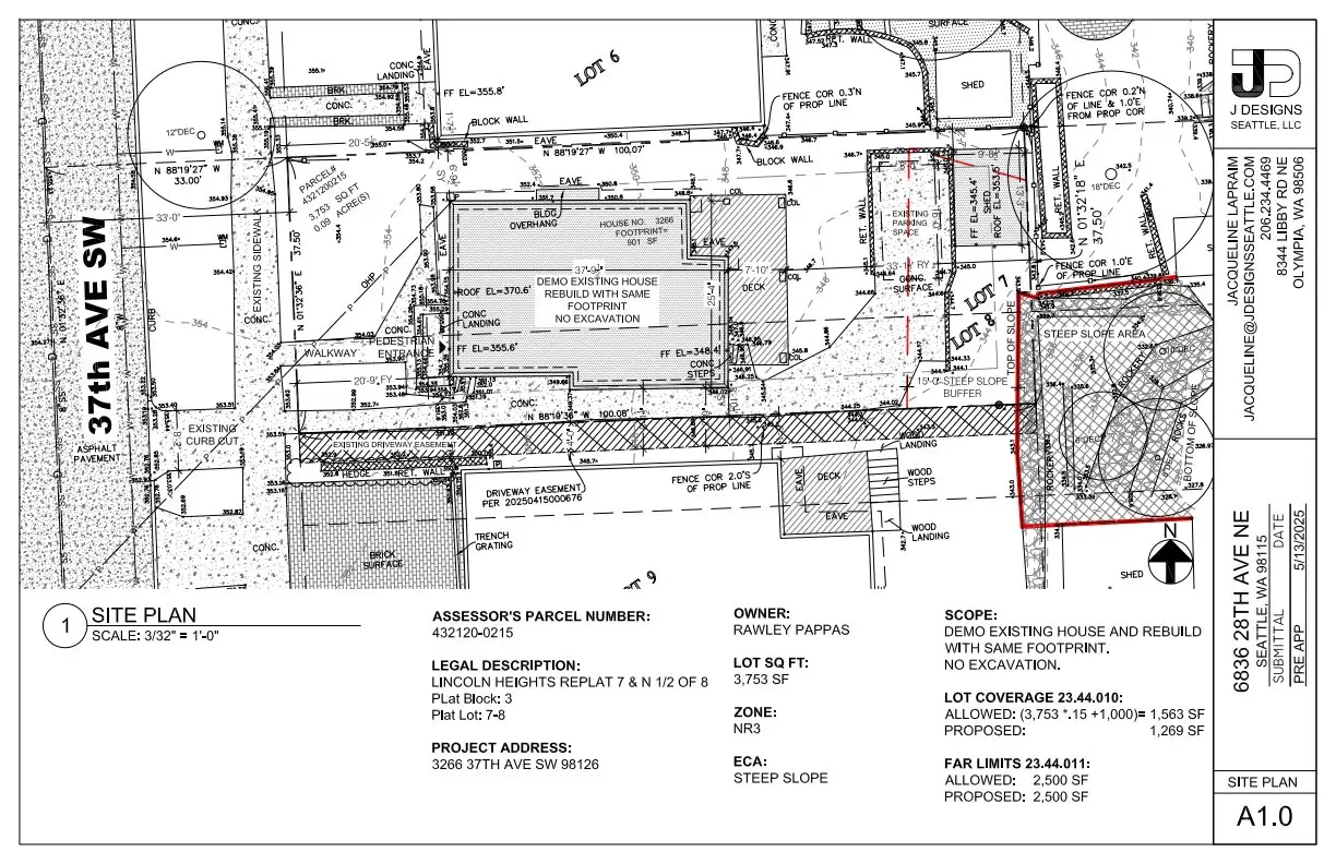 Site plan for 3266 37th Ave SW