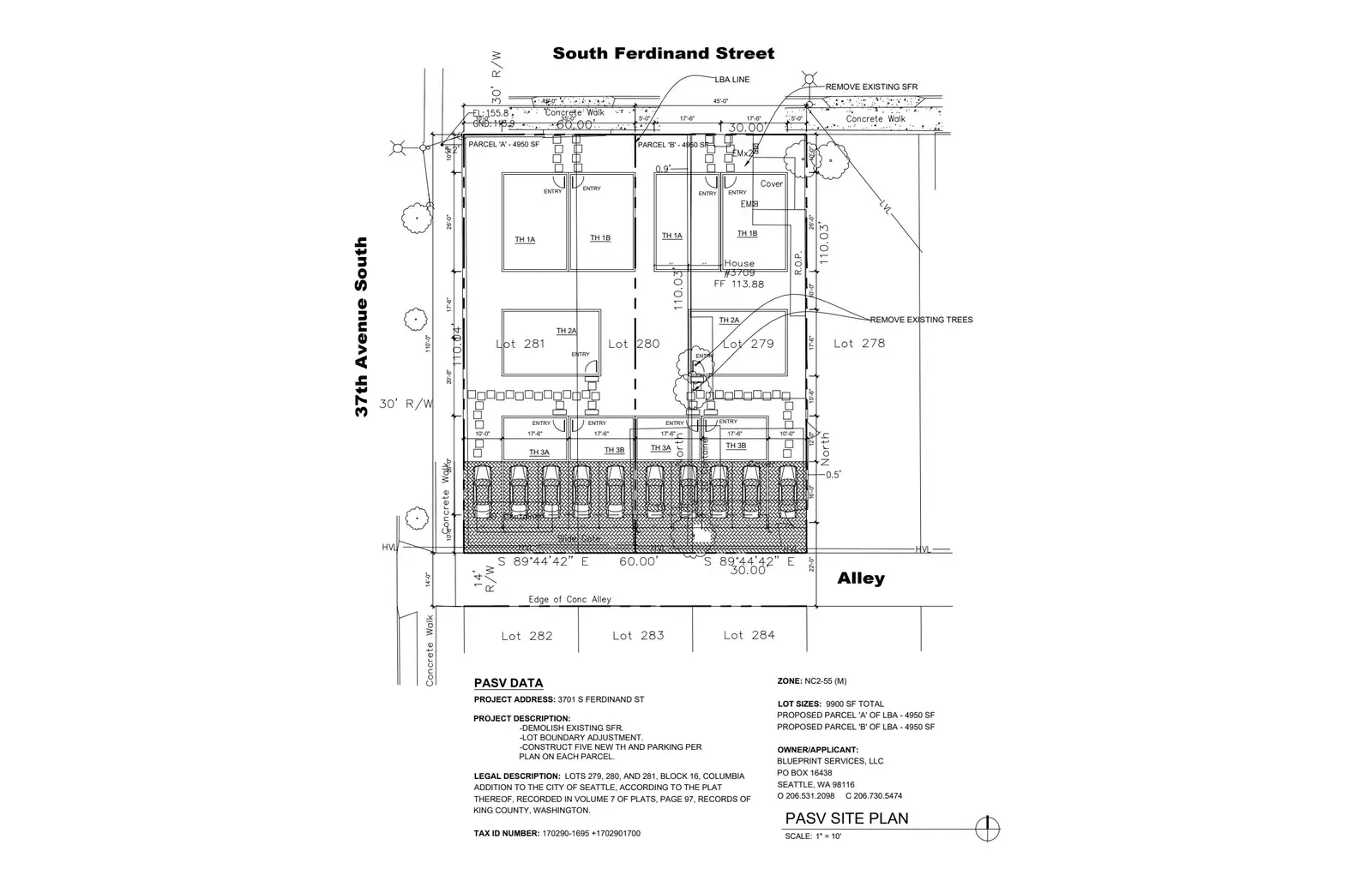 Site plan for 3701 S Ferdinand St