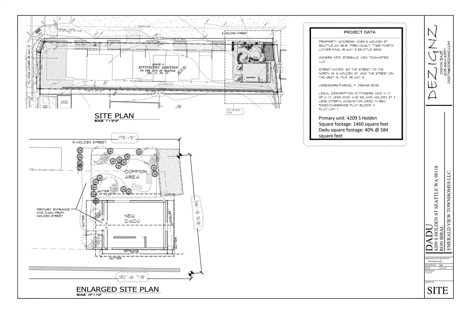 Site plan for 4211 S Holden St