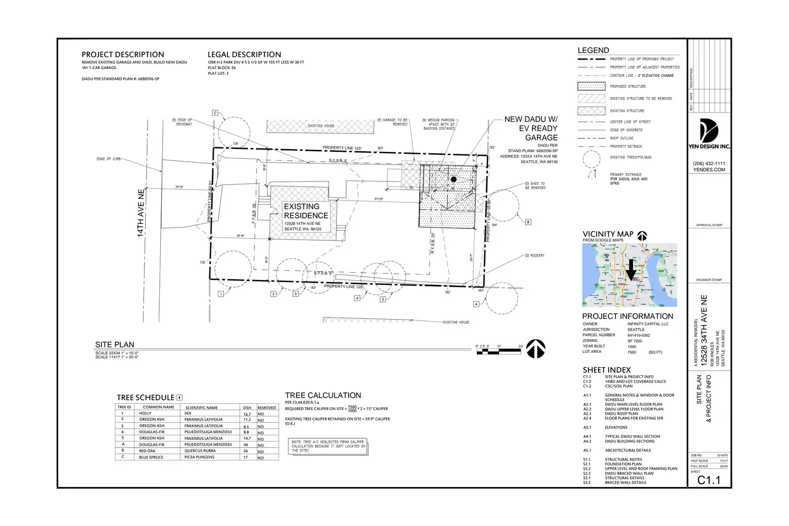 Site plan for 12530 14th Ave NE