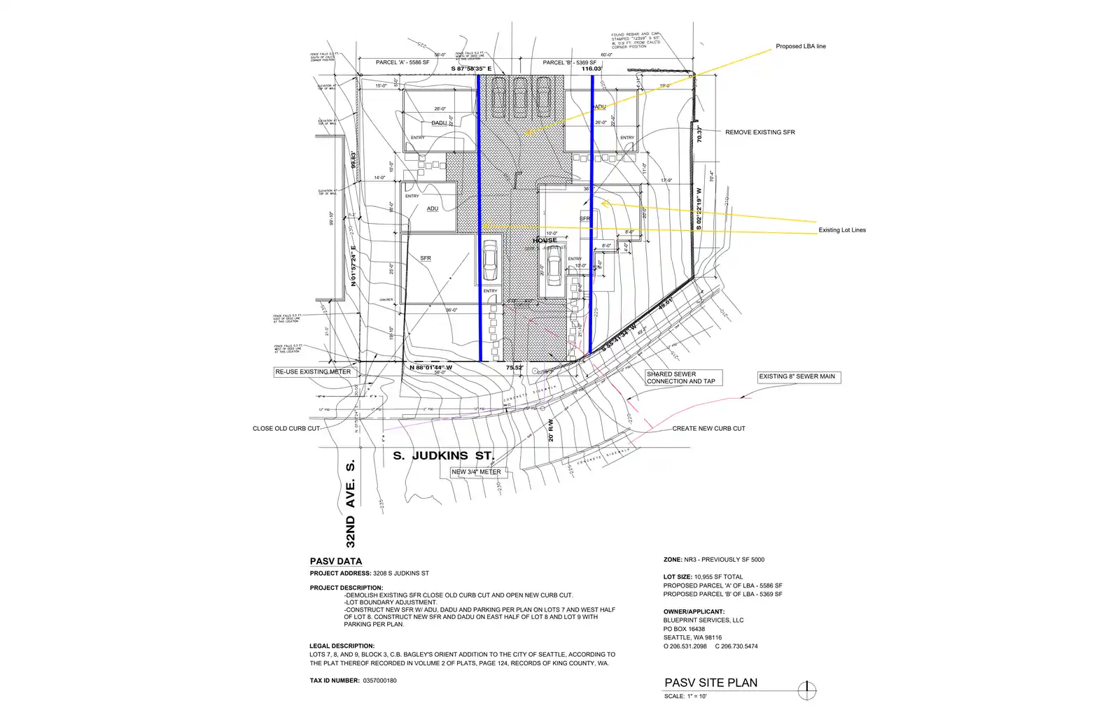 Site plan for 3208 S Judkins St