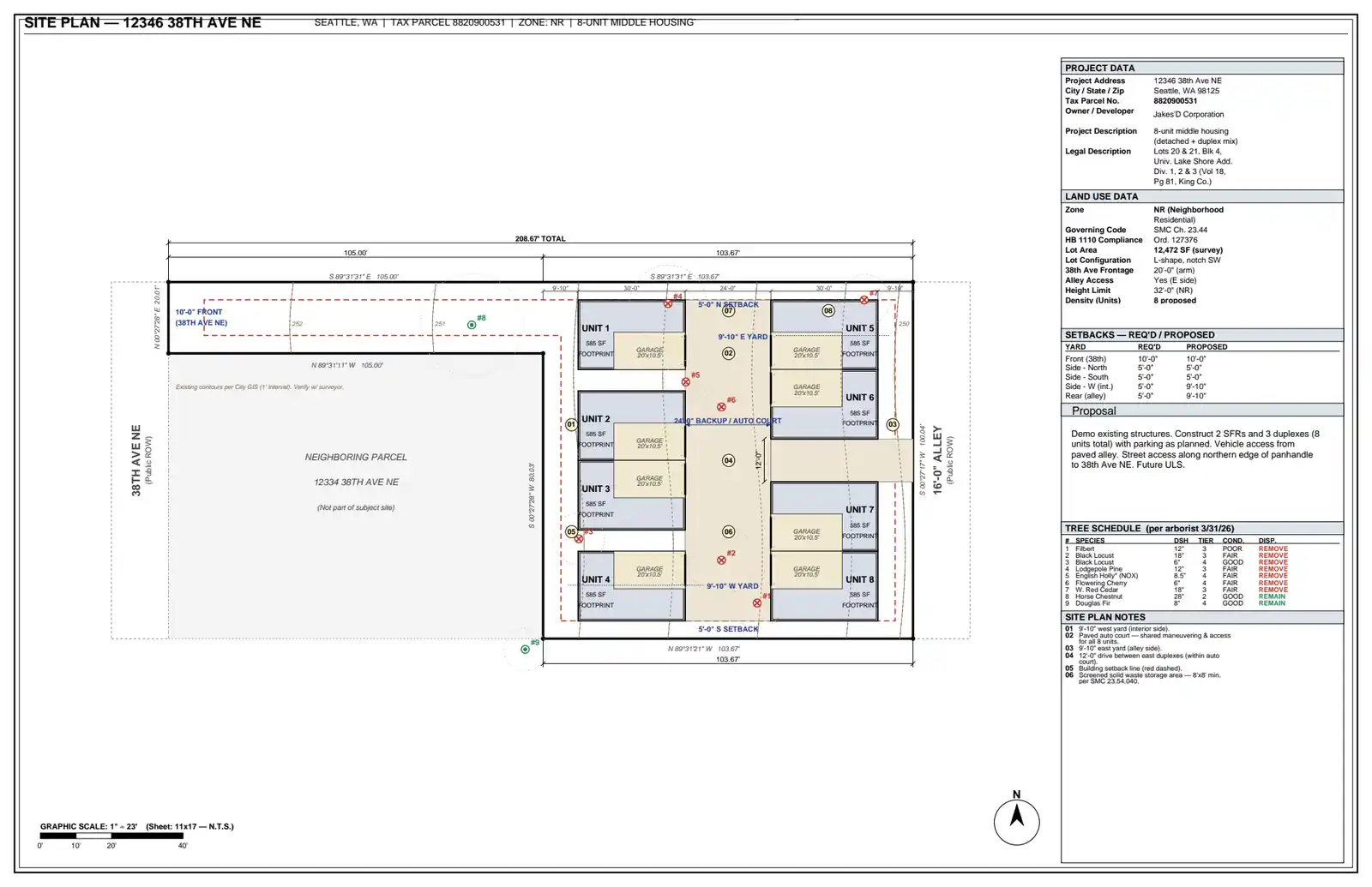 Site plan for 12346 38th Ave NE