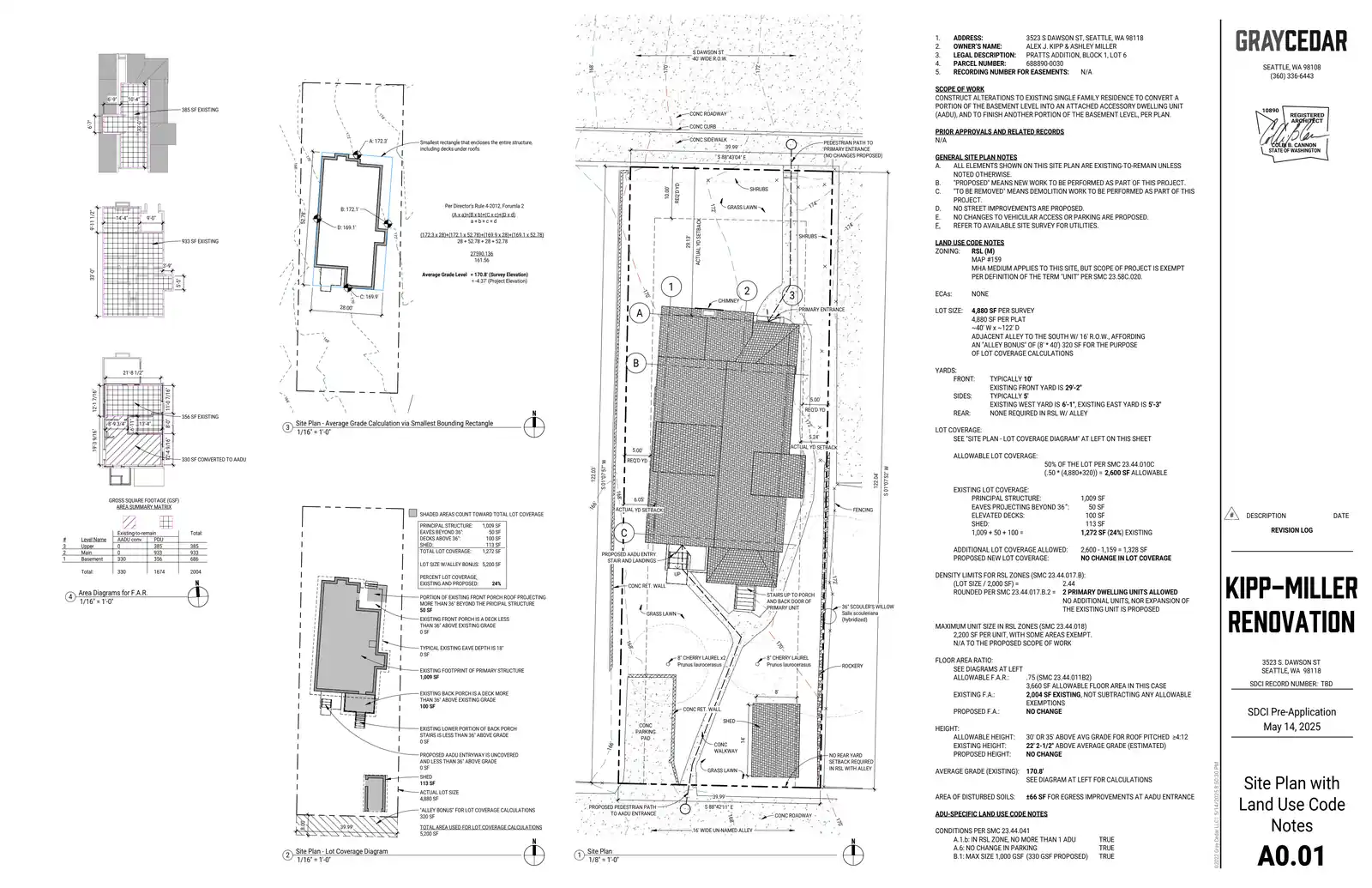 Site plan for 3523 S Dawson St