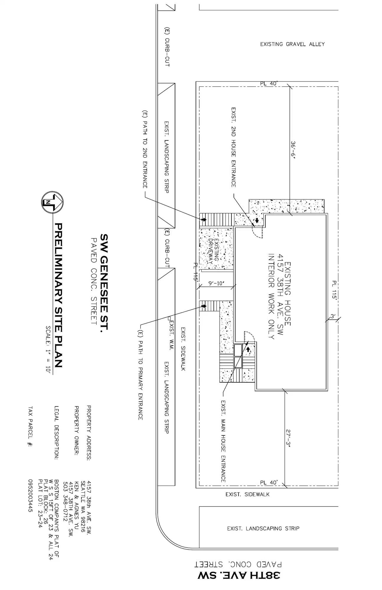 Site plan for 4157 38th Ave SW