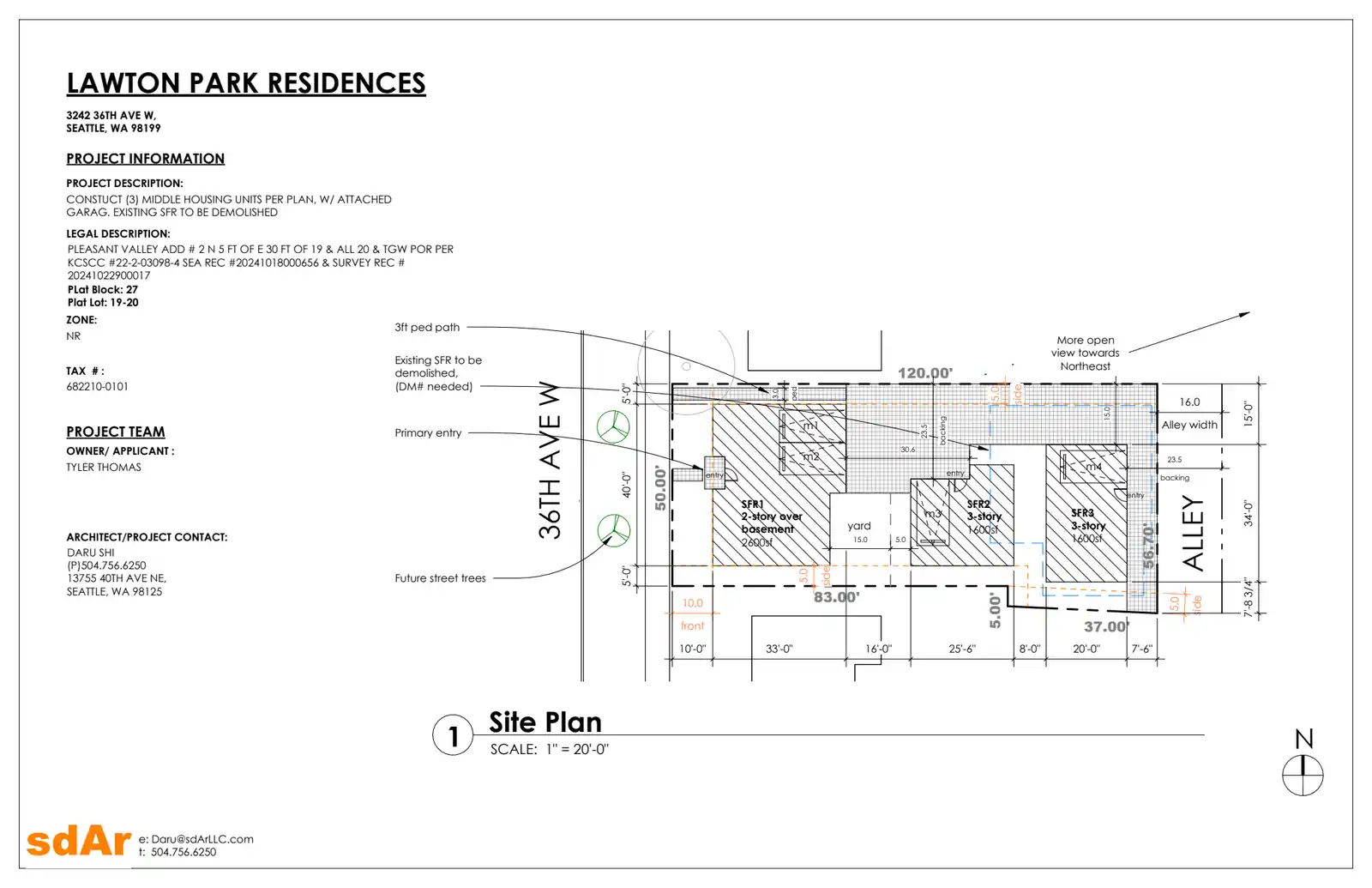 Site plan for 3242 36th Ave W