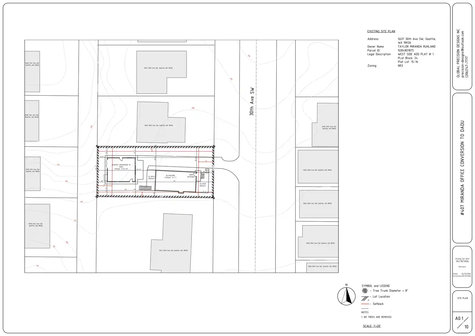 Site plan for 5637 30th Ave SW