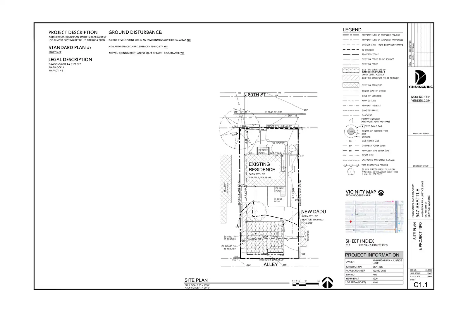 Site plan for 545 N 80th St