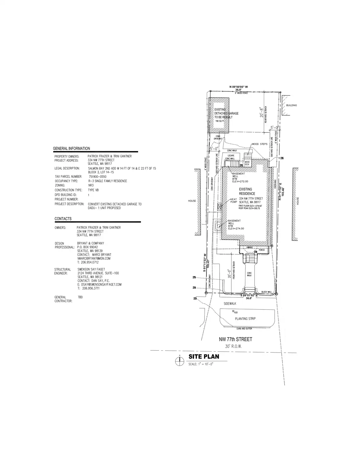Site plan for 336 NW 77th St