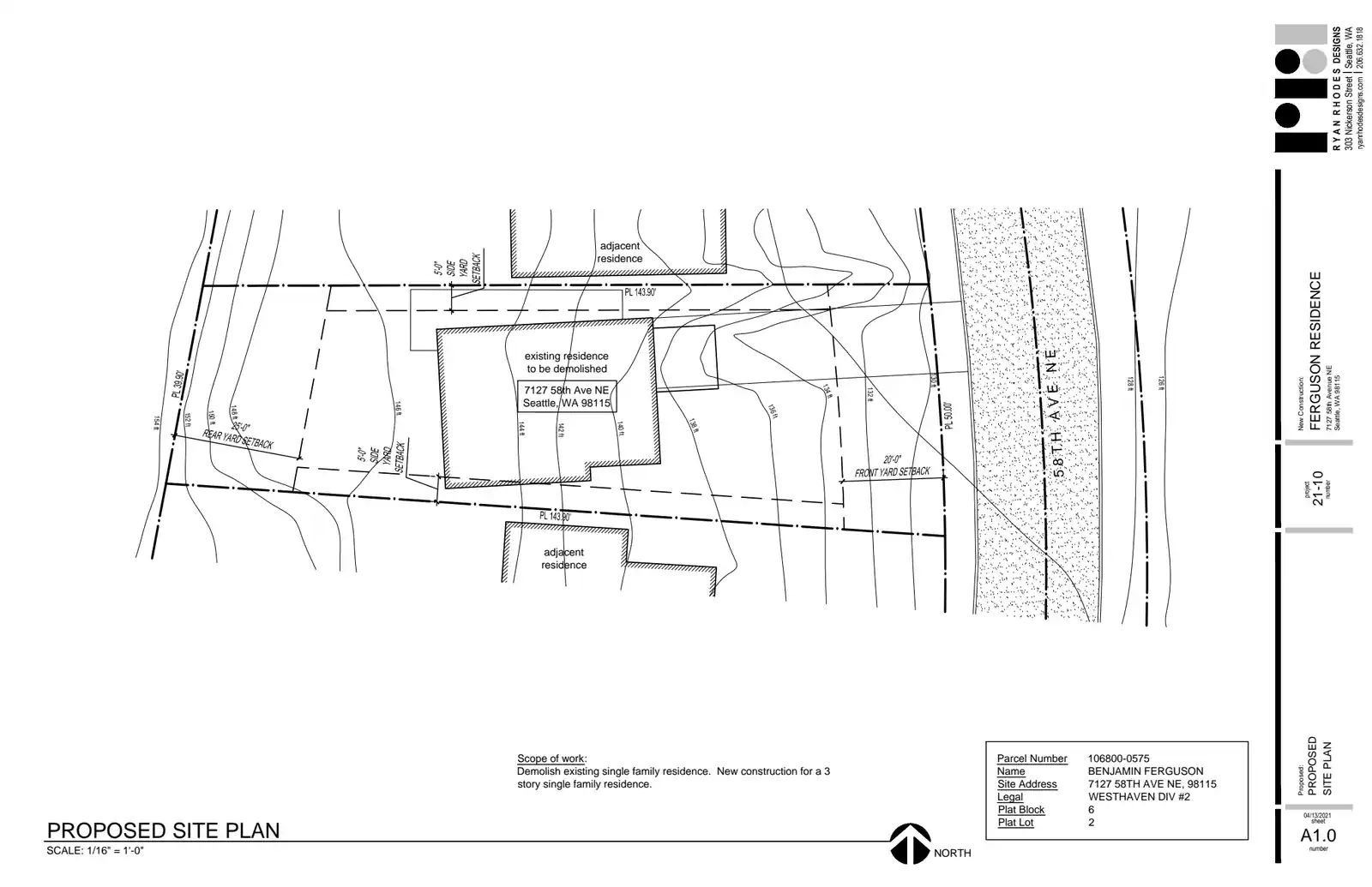 Site plan for 7127 58th Ave NE