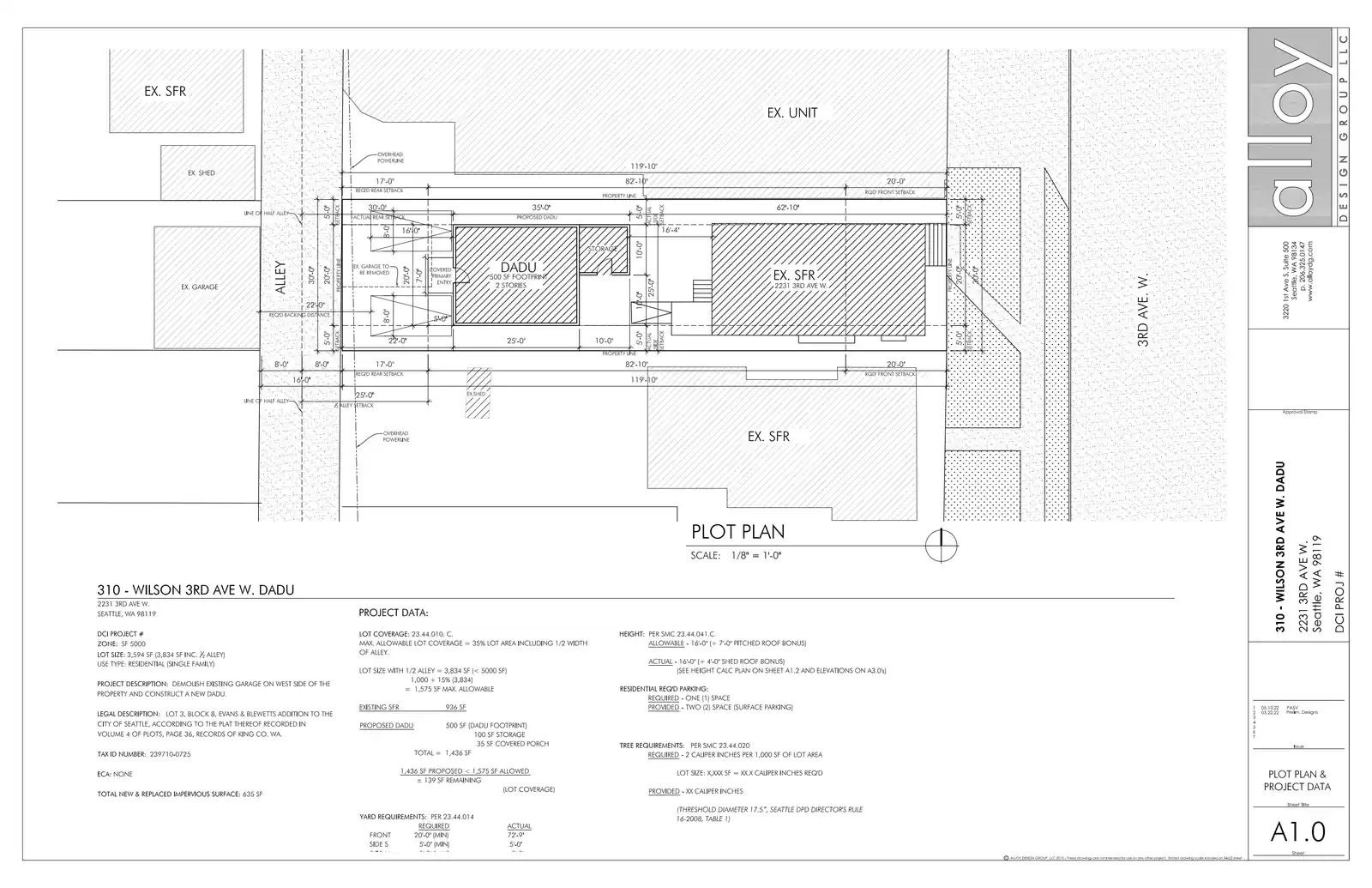 Site plan for 2231 3rd Ave W