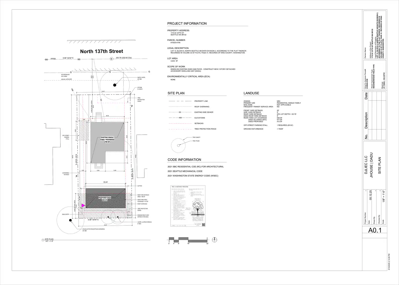 Site plan for 1715 N 137th St
