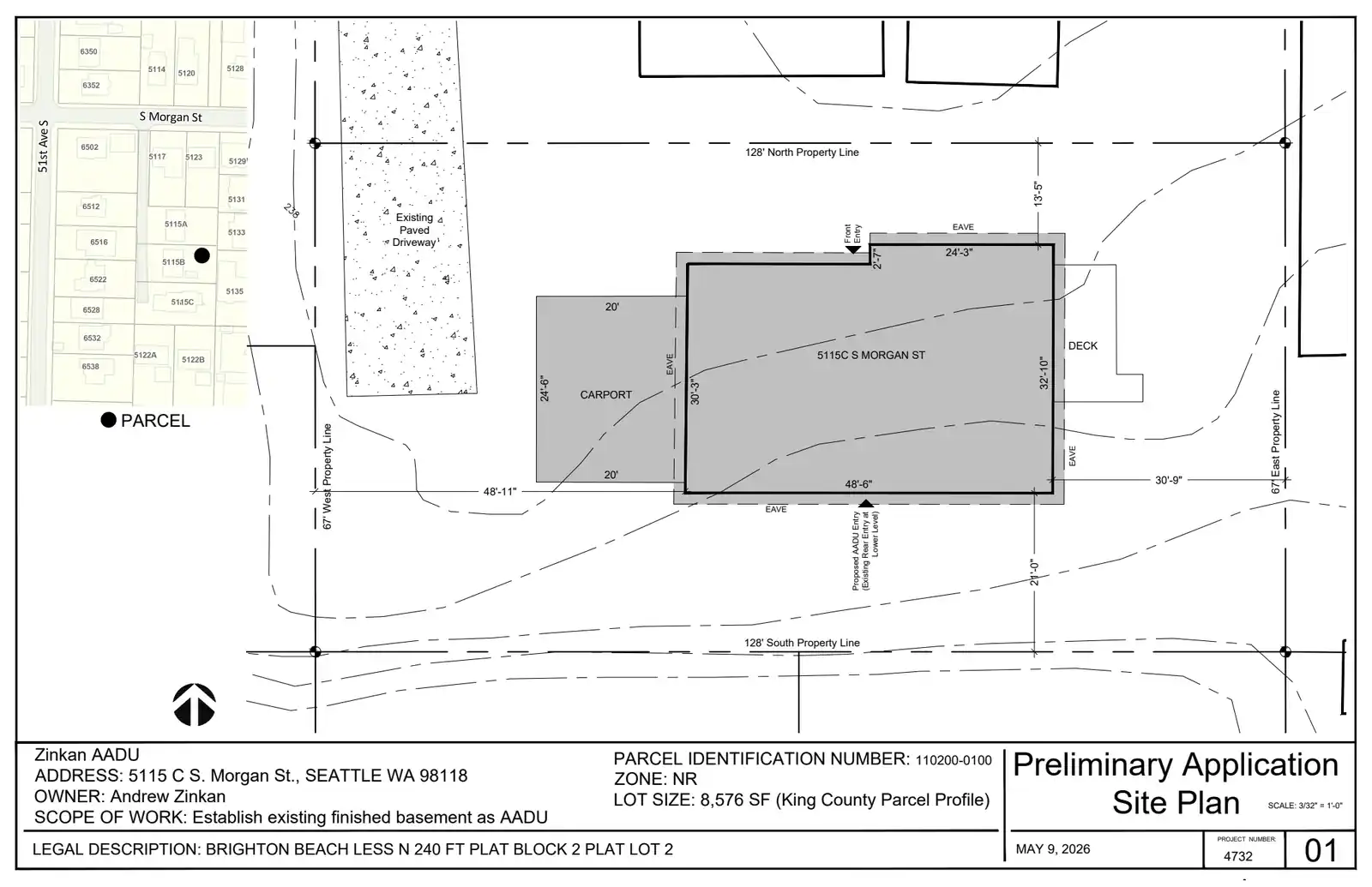 Site plan for 5115 C S Morgan St