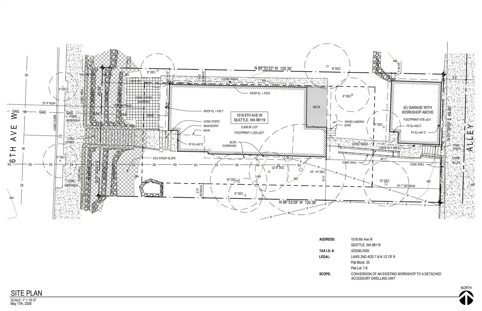 Site plan for 1516 6th Ave W