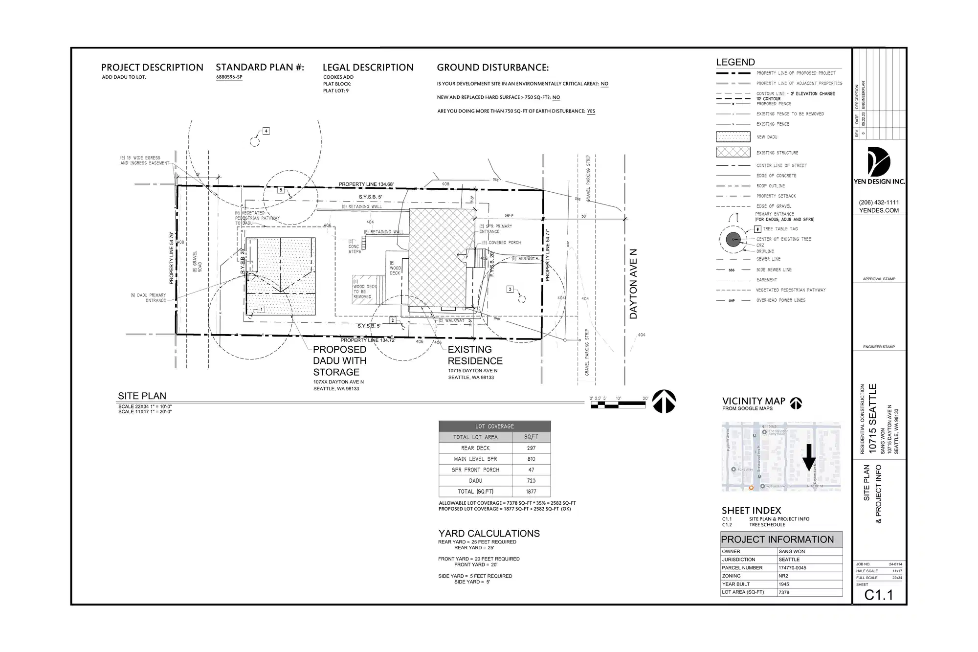 Site plan for 10713 Dayton Ave N