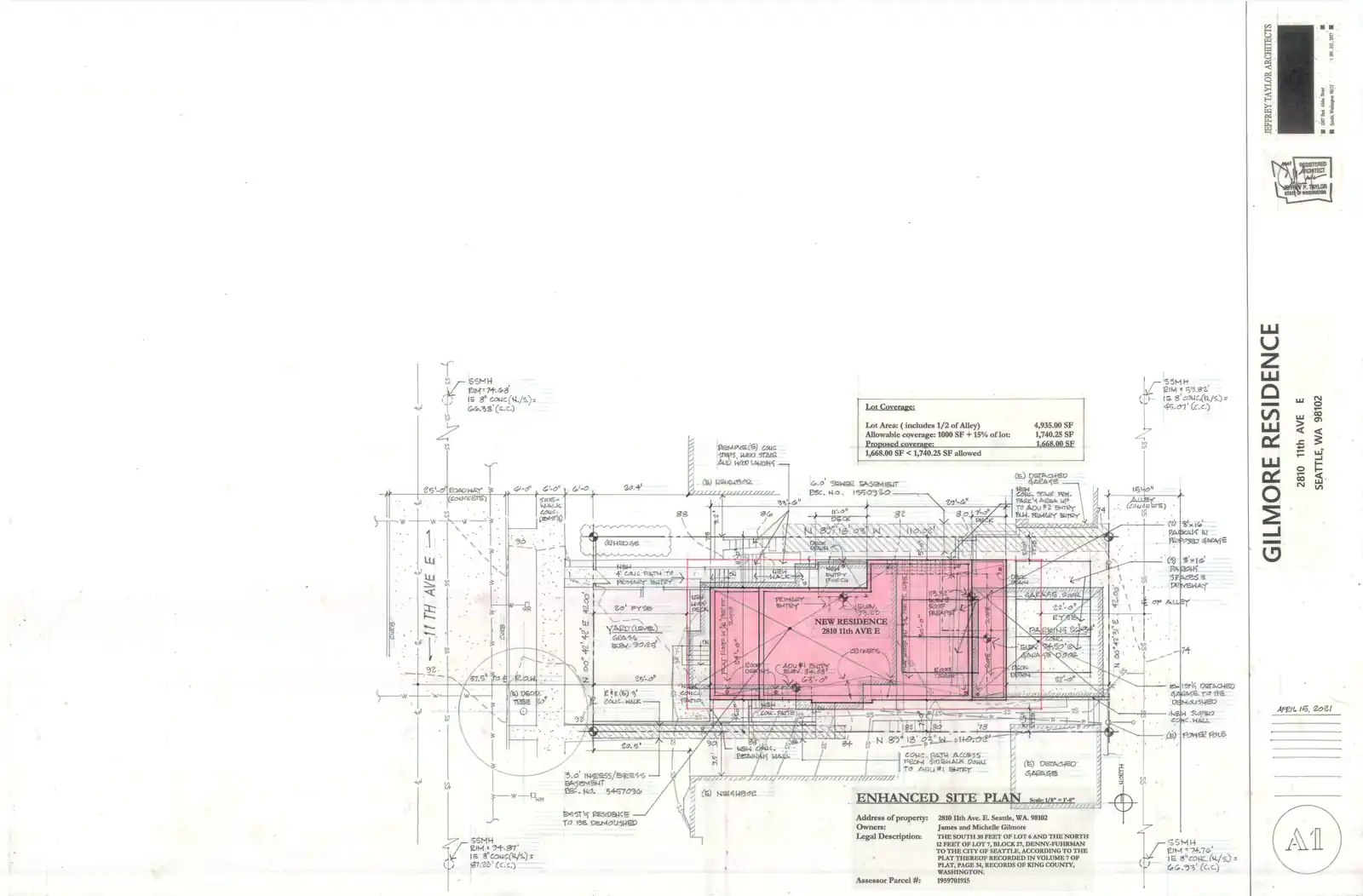 Site plan for 2810 11th Ave E
