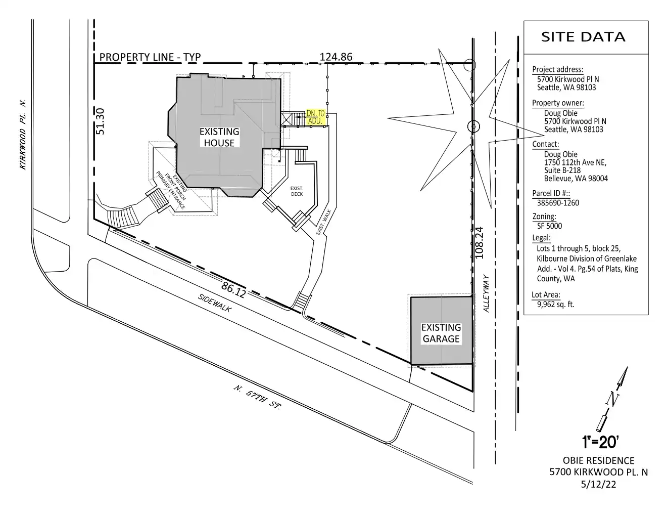 Site plan for 5700 Kirkwood Pl N