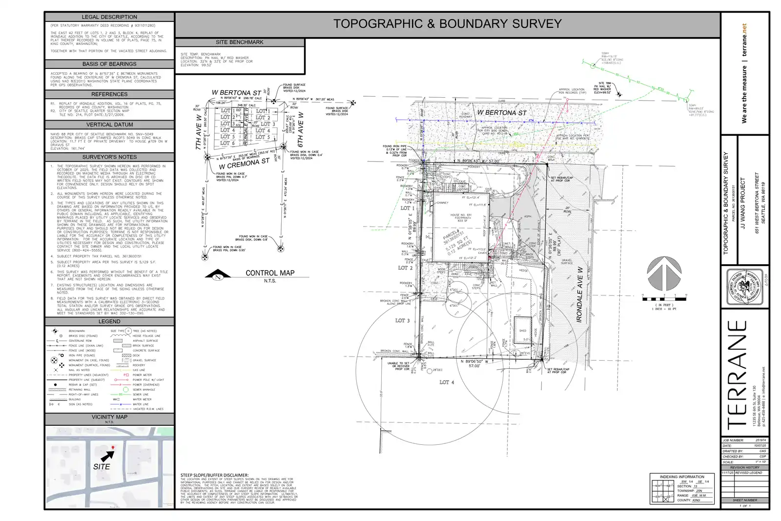 Site plan for 651 W Bertona St