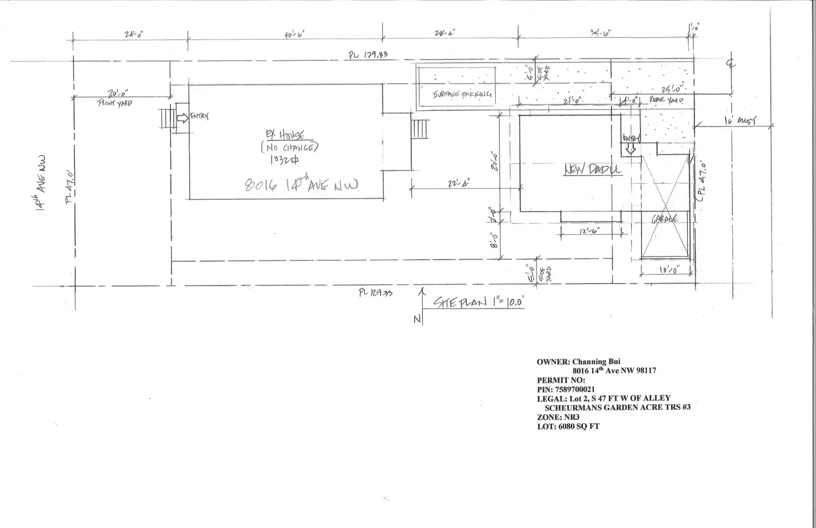 Site plan for 8014 14th Ave NW