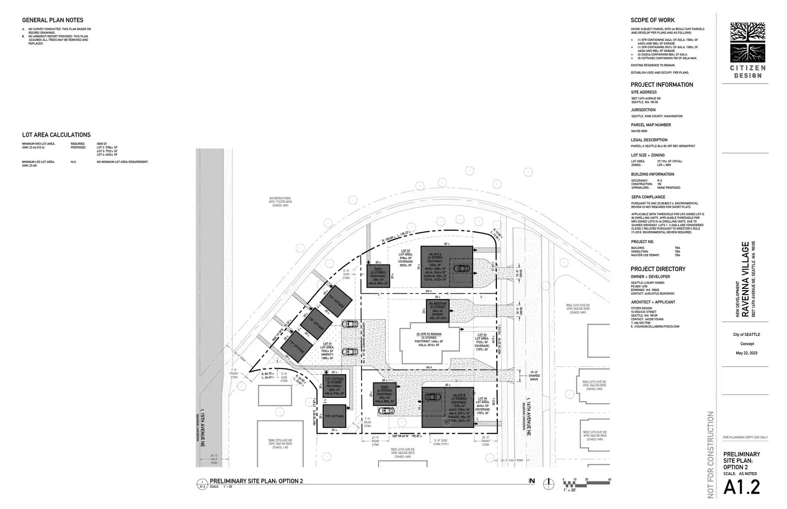 Site plan for 5827 16th Ave NE