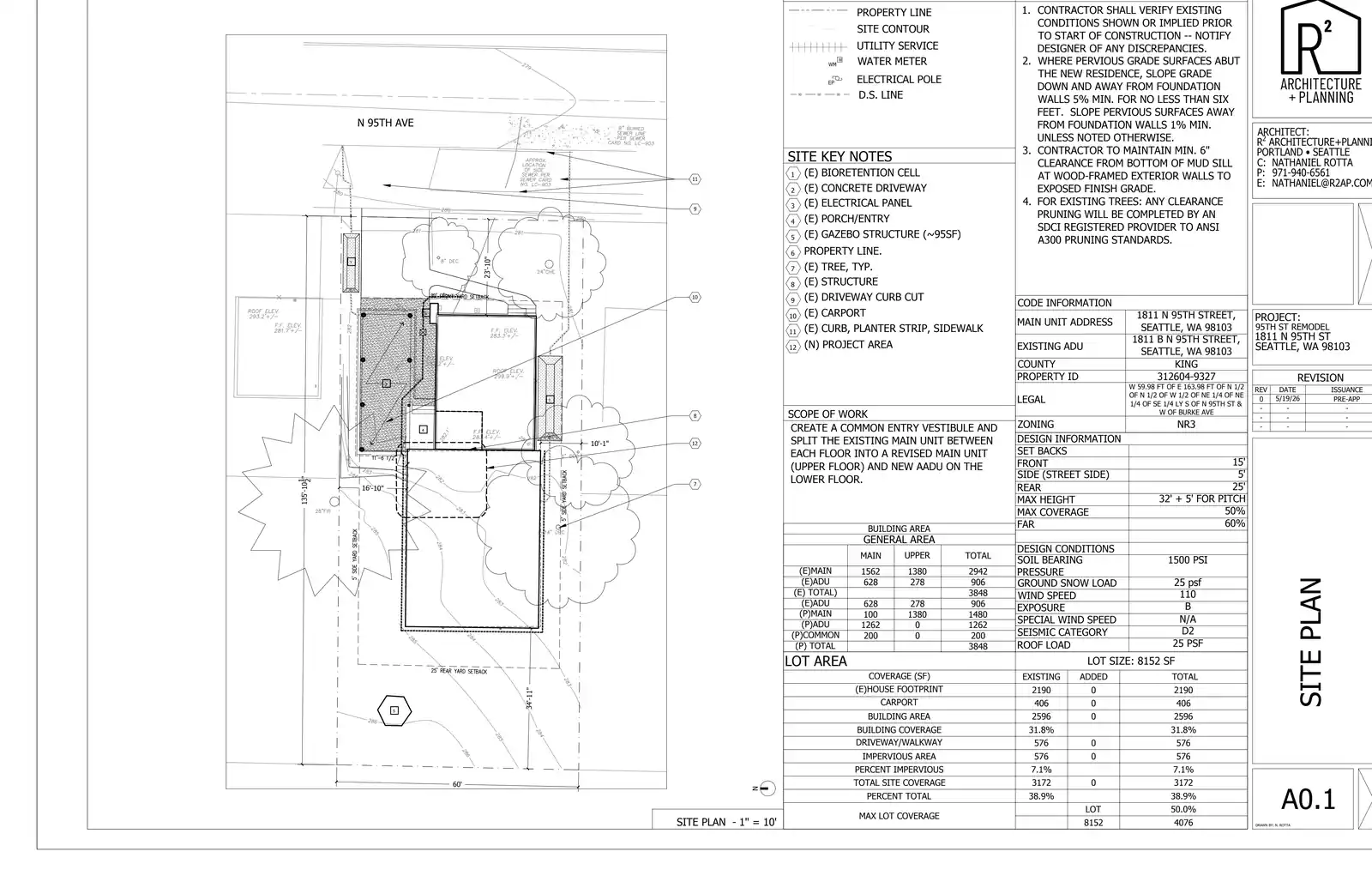 Site plan for 1811 N 95th St
