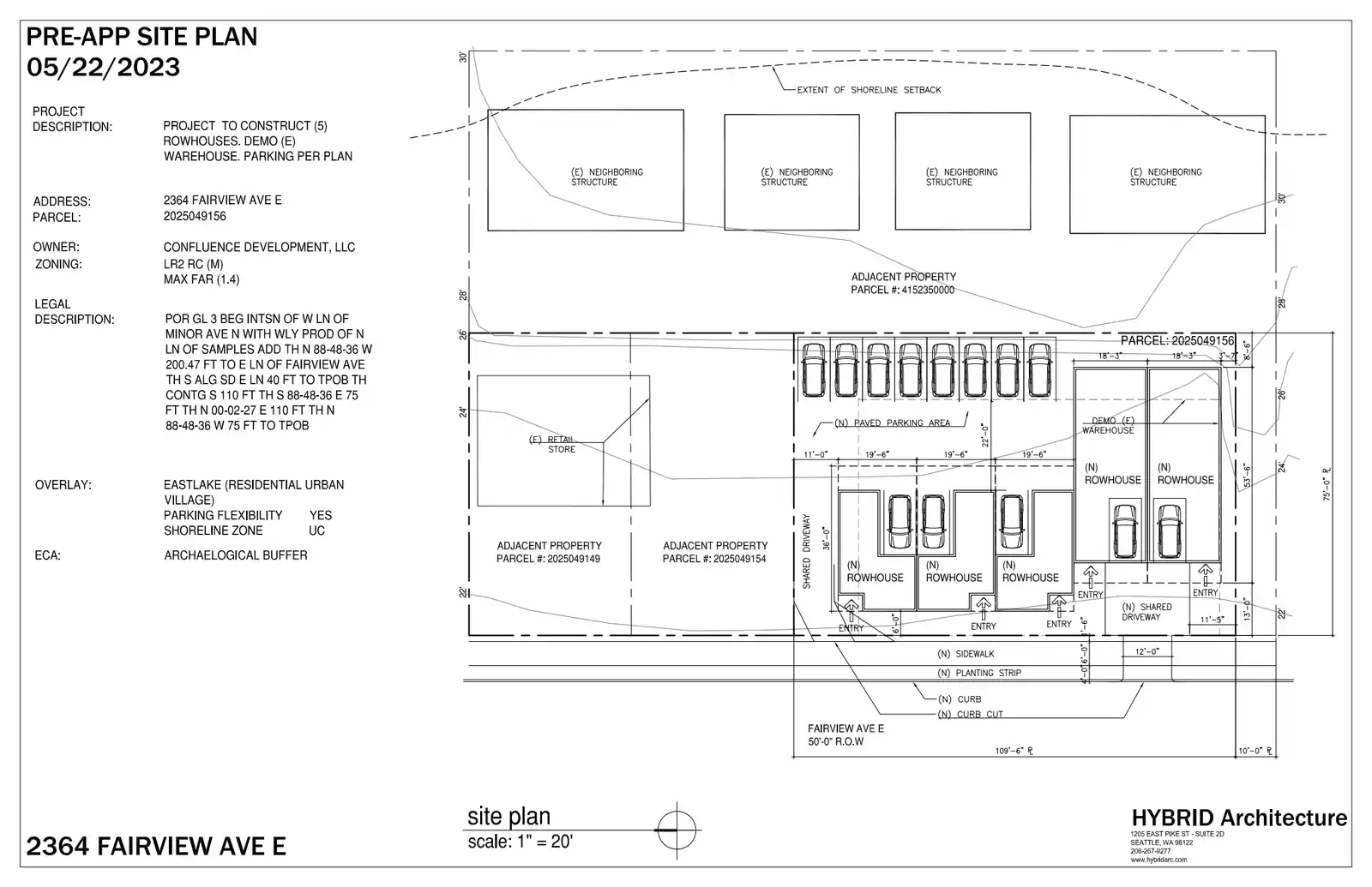 Site plan for 2366 Fairview Ave E