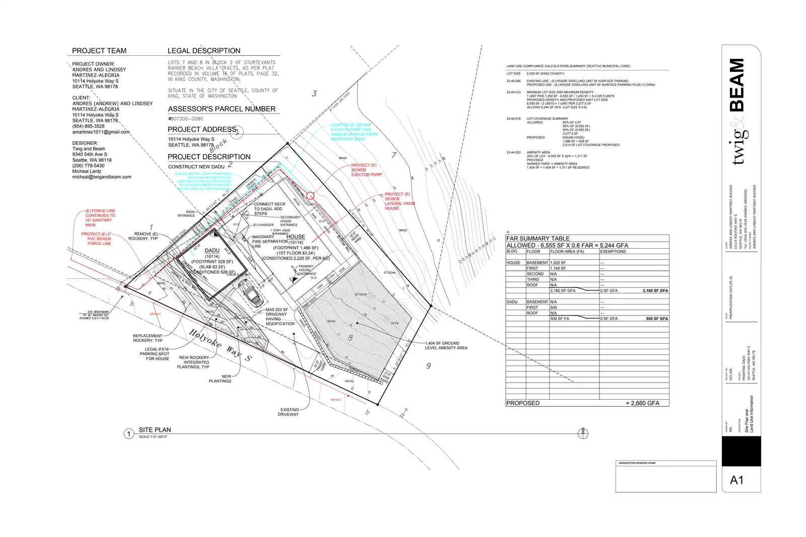 Site plan for 10114 Holyoke Way S
