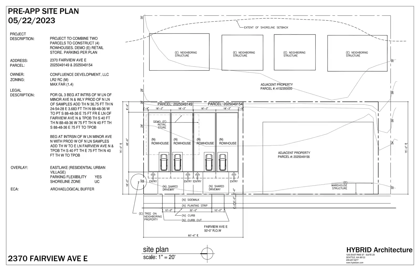 Site plan for 2370 Fairview Ave E