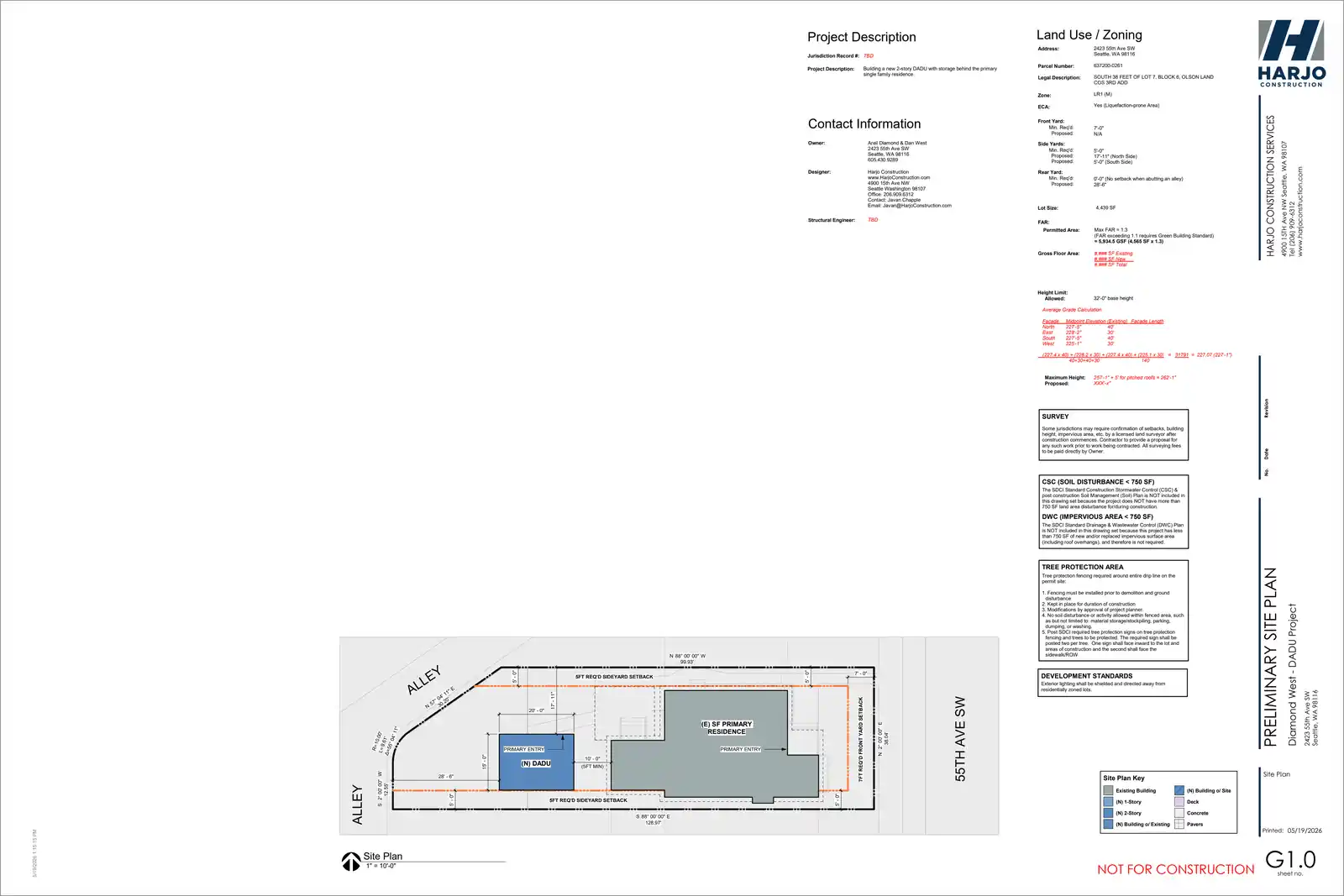 Site plan for 2423 55th Ave SW