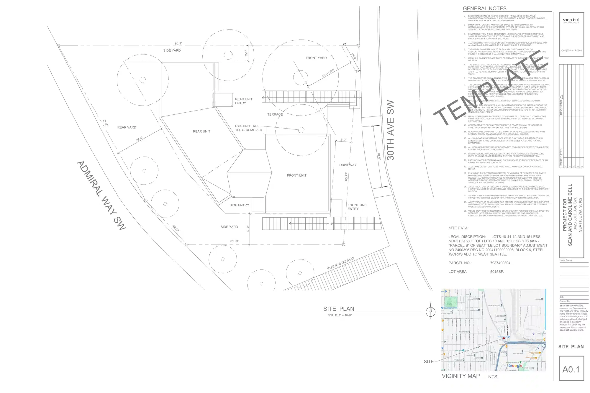 Site plan for 3423 30th Ave SW