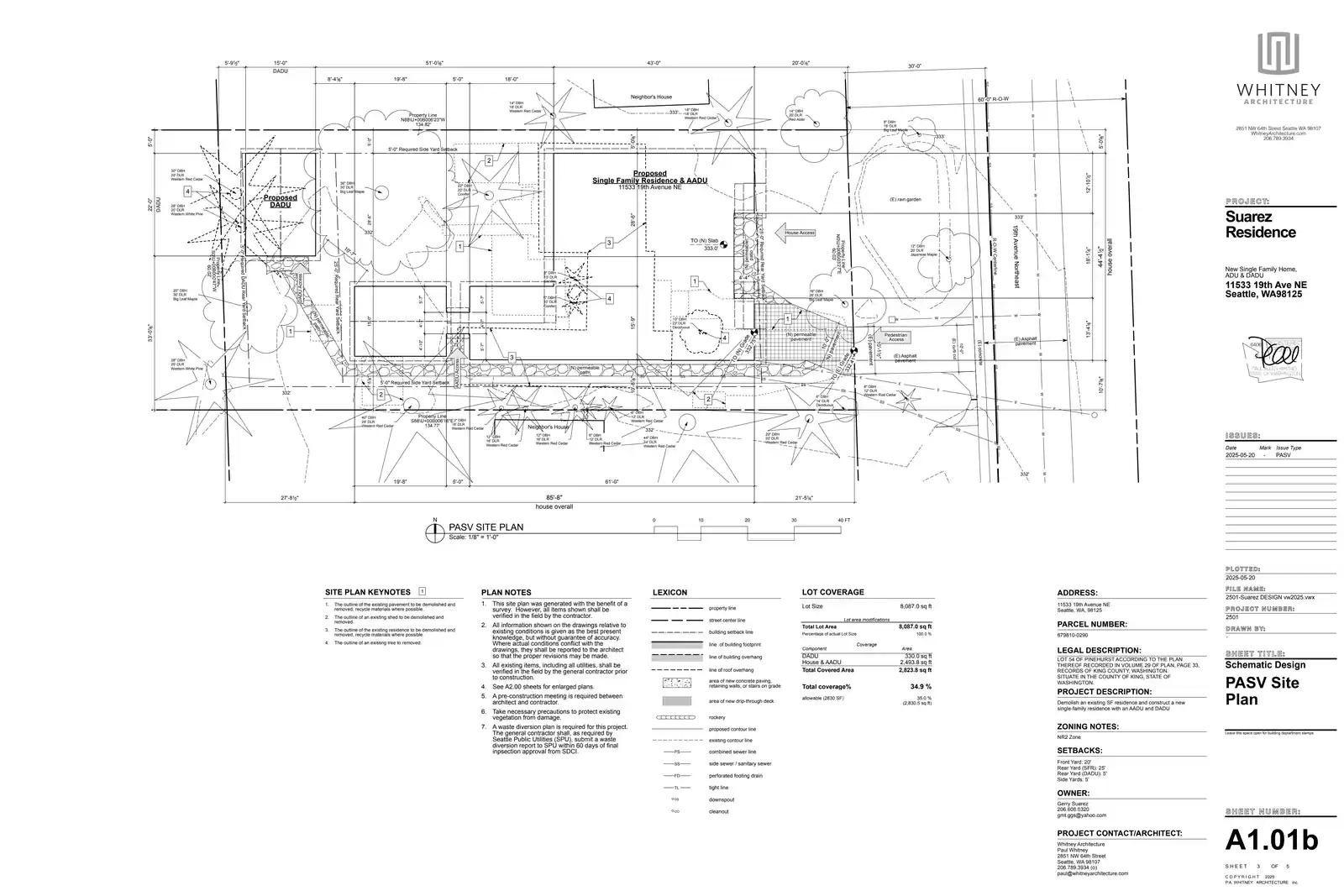 Site plan for 11533 19th Ave NE
