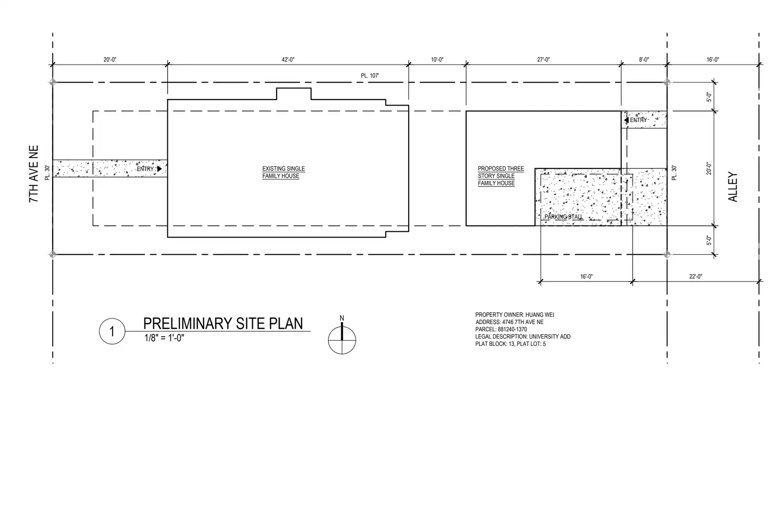 Site plan for 4744 7th Ave NE