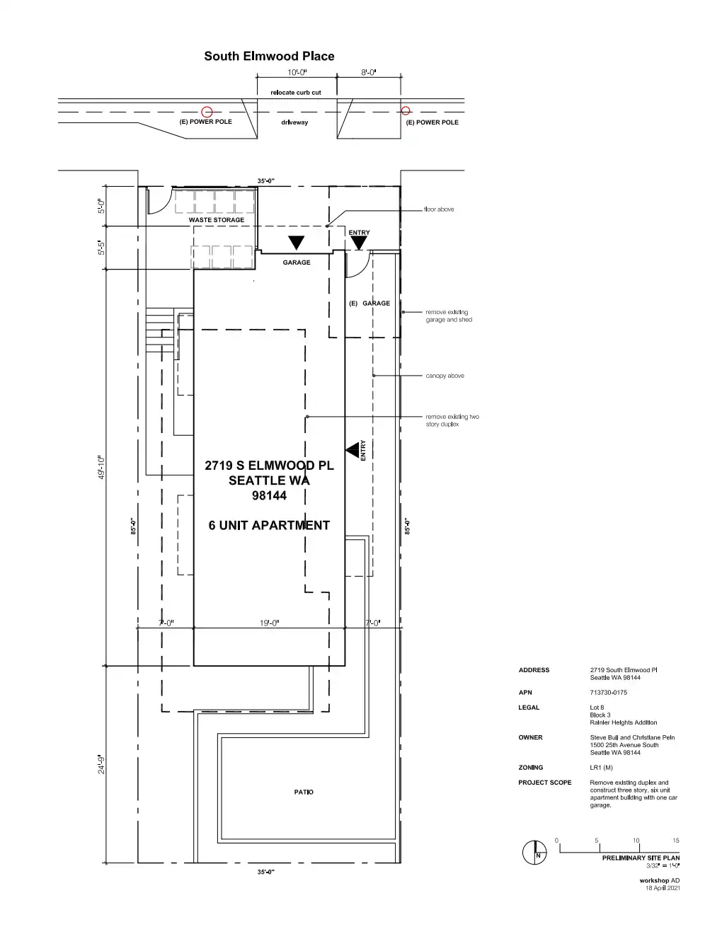 Site plan for 2719 S Elmwood Pl