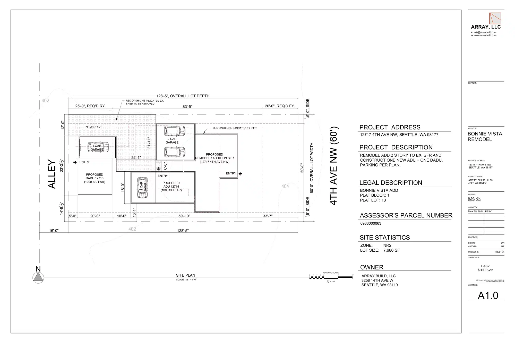 Site plan for 12713 4th Ave NW