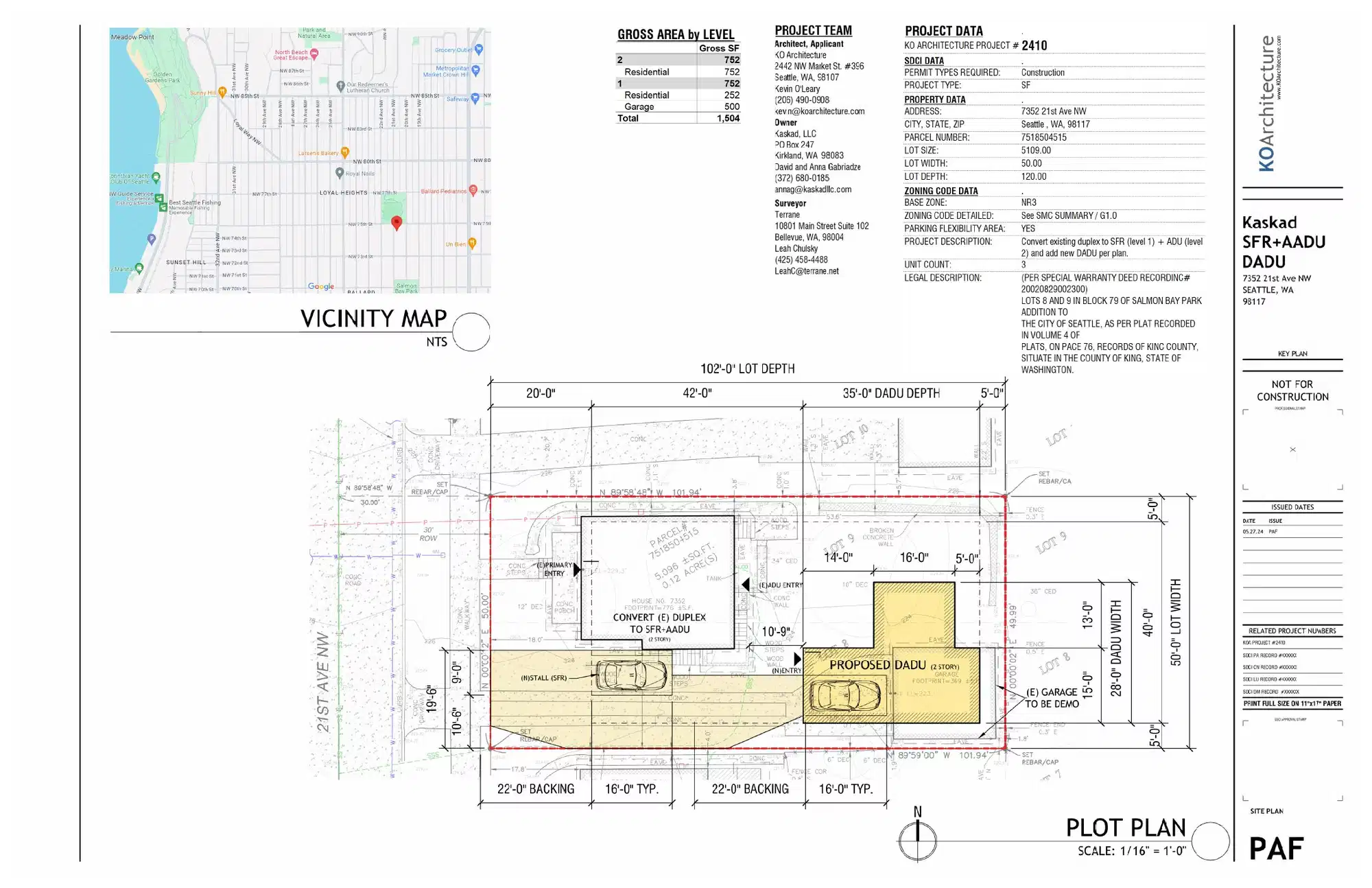 Site plan for 7352 21st Ave NW
