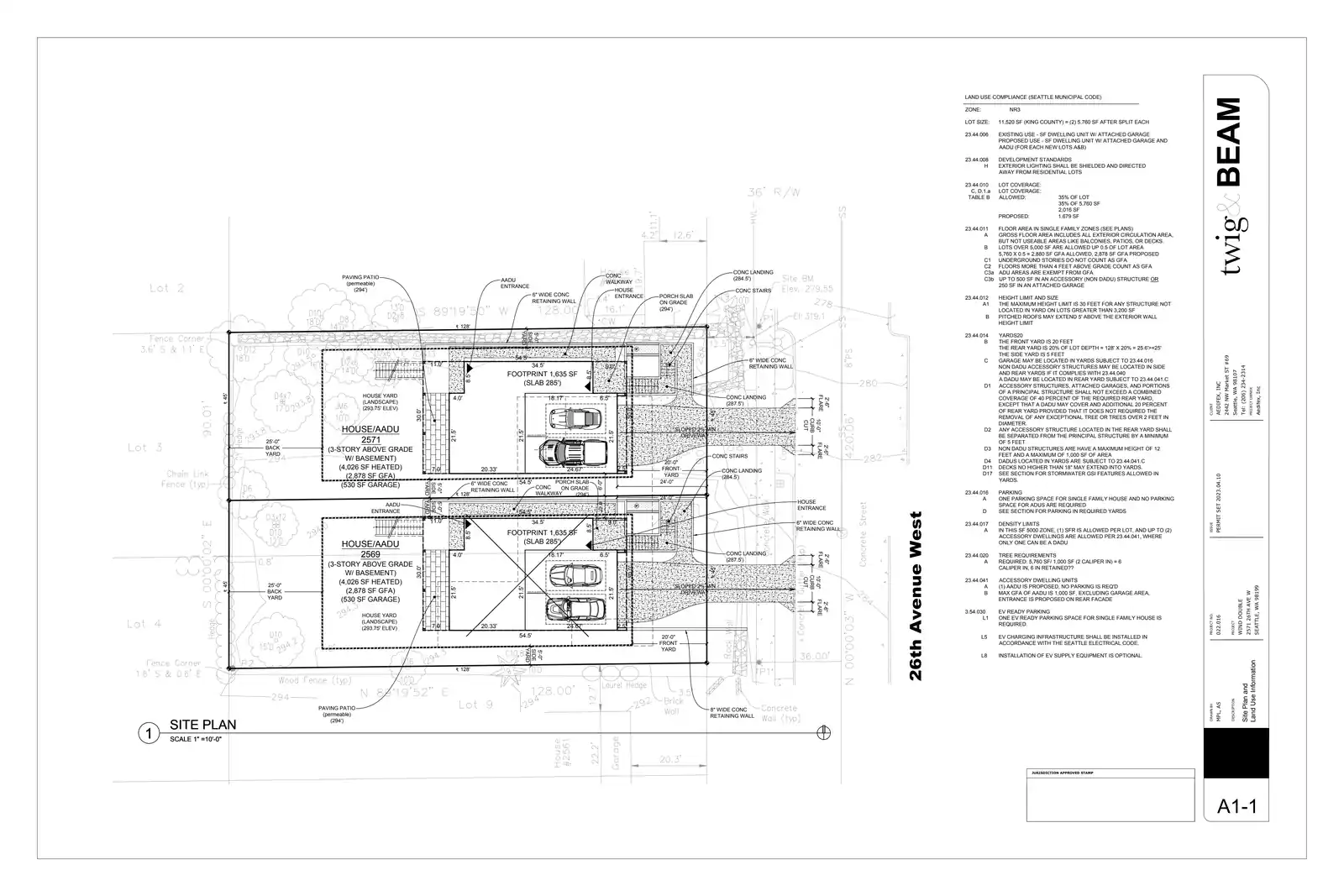 Site plan for 2571 26th Ave W