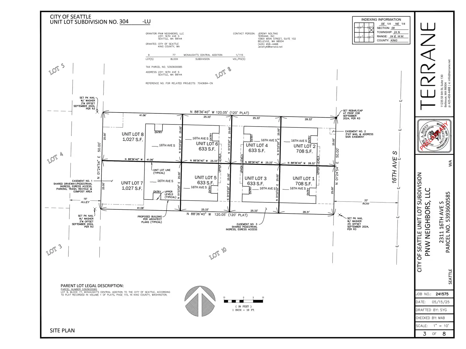 Site plan for 2311 16th Ave S