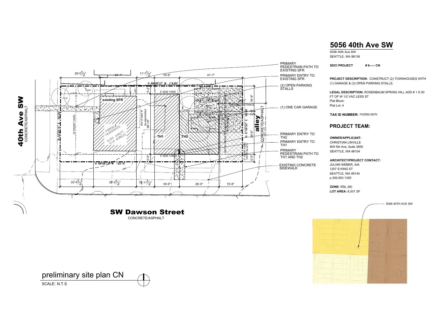 Site plan for 5056 40th Ave SW
