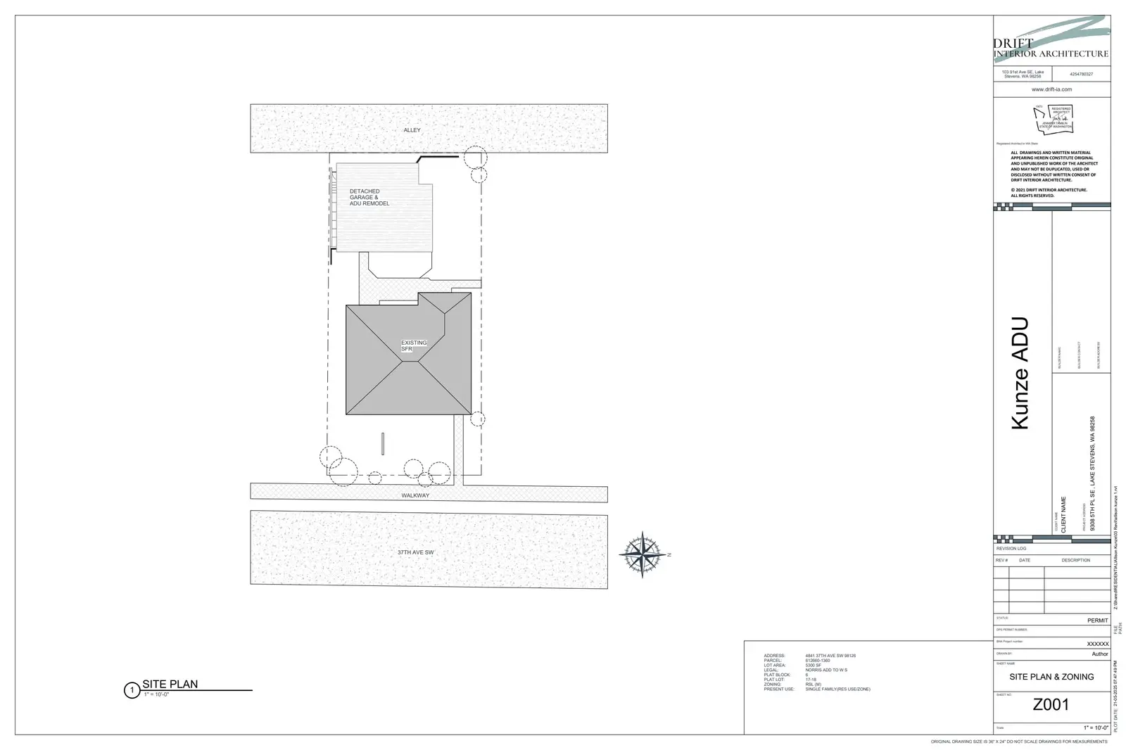 Site plan for 4843 37th Ave SW