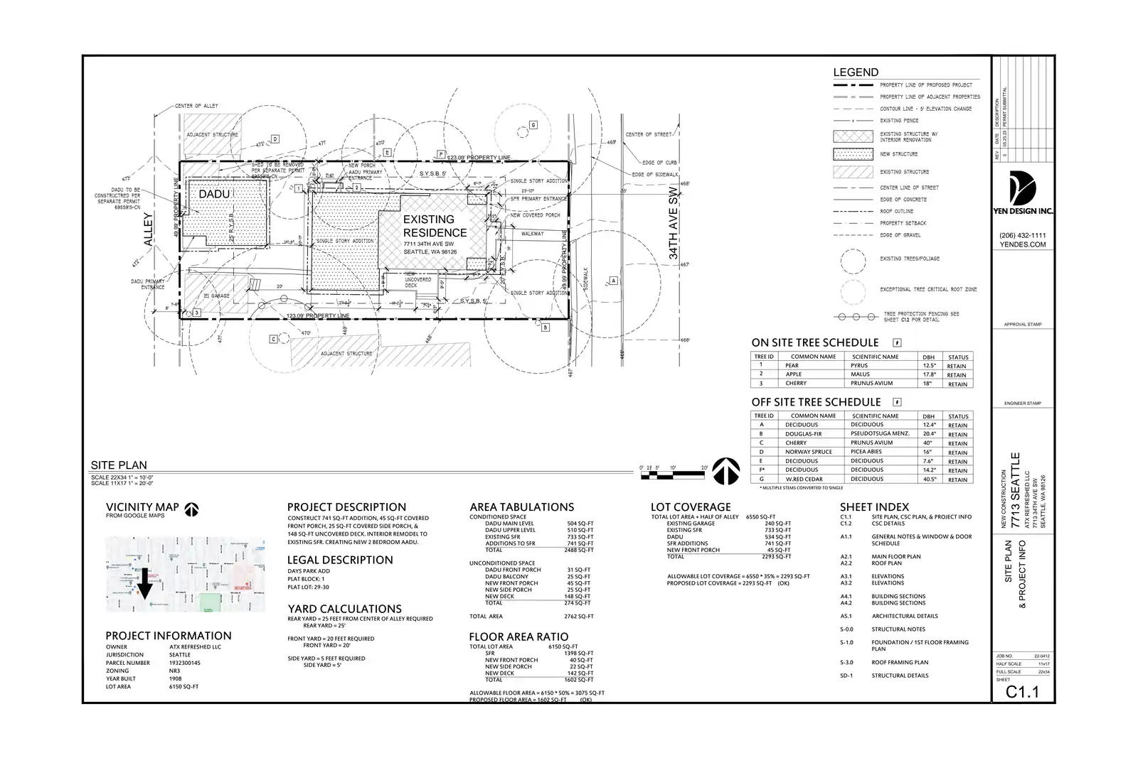 Site plan for 7713 34th Ave SW