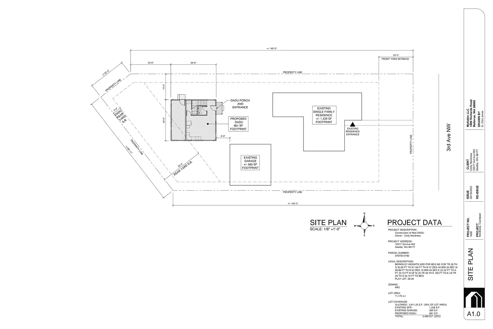 Site plan for 10317 3rd Ave NW