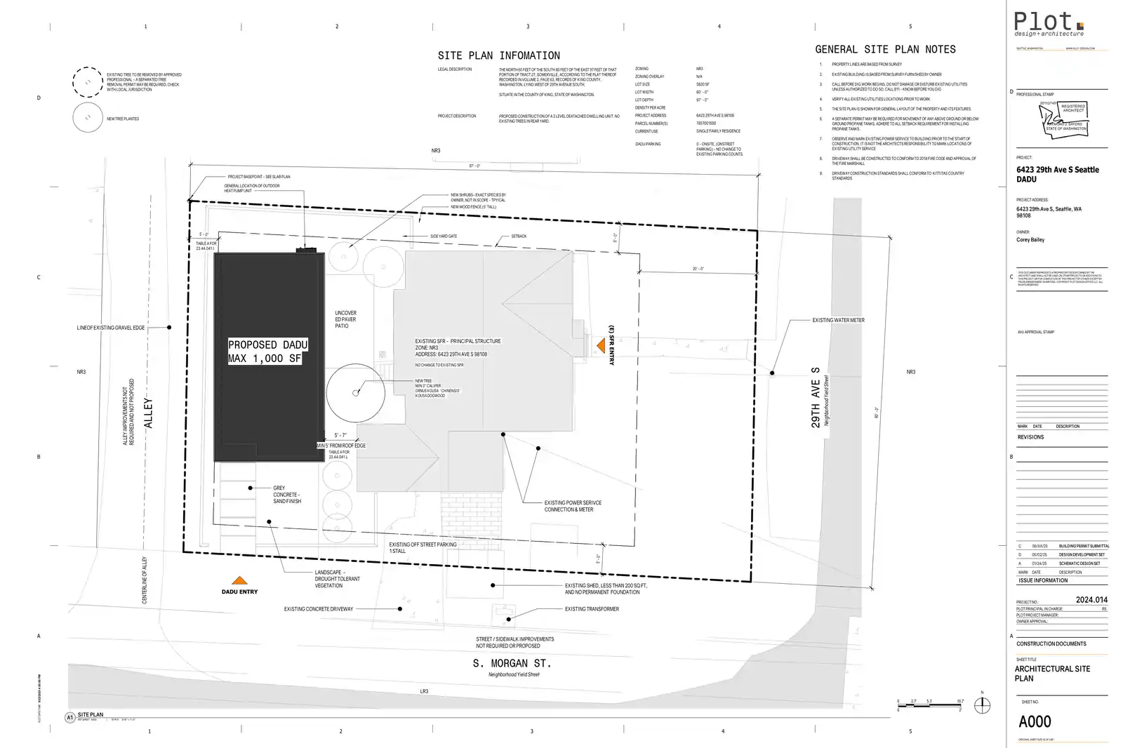 Site plan for 2820 S Morgan St