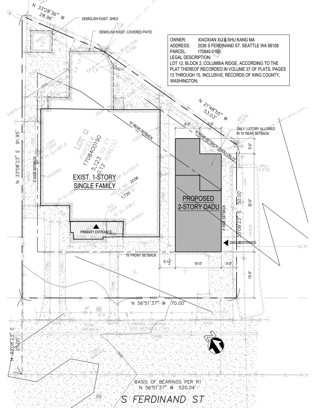 Site plan for 2036 S Ferdinand St