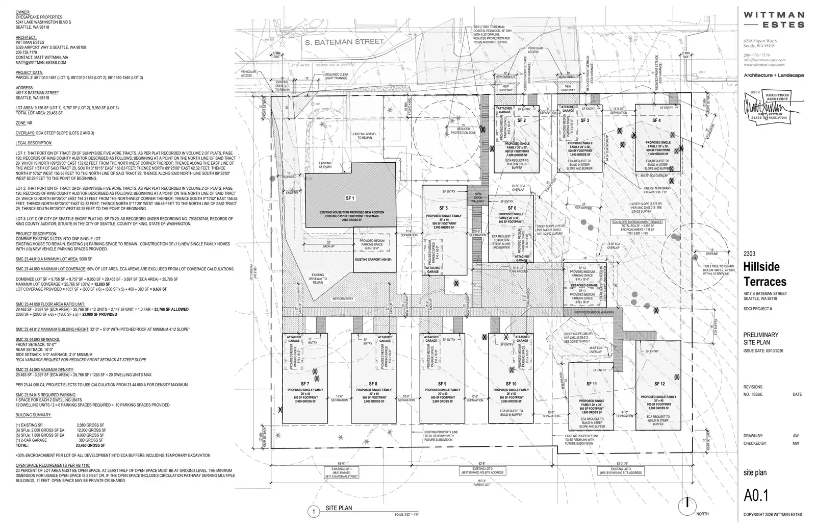 Site plan for 4823 S Bateman St