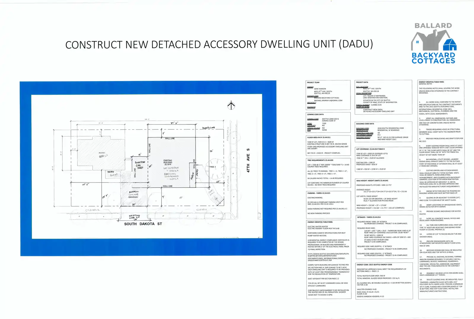 Site plan for 4610 S Dakota St