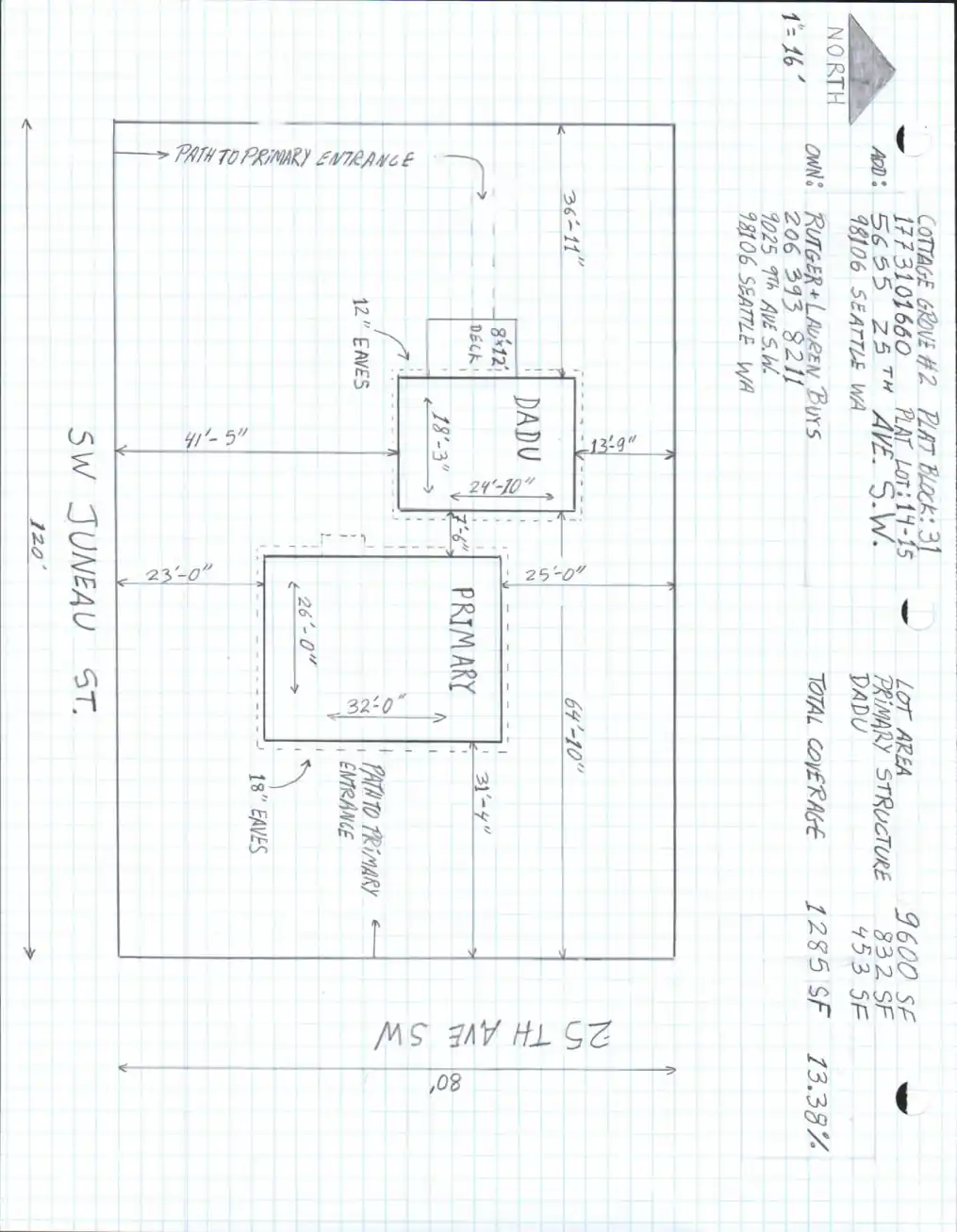 Site plan for 2520 SW Juneau St