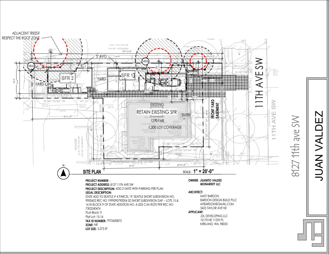 Site plan for 8127 11th Ave SW